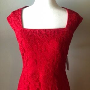 NWT Donna Ricco Red Lace Dress
